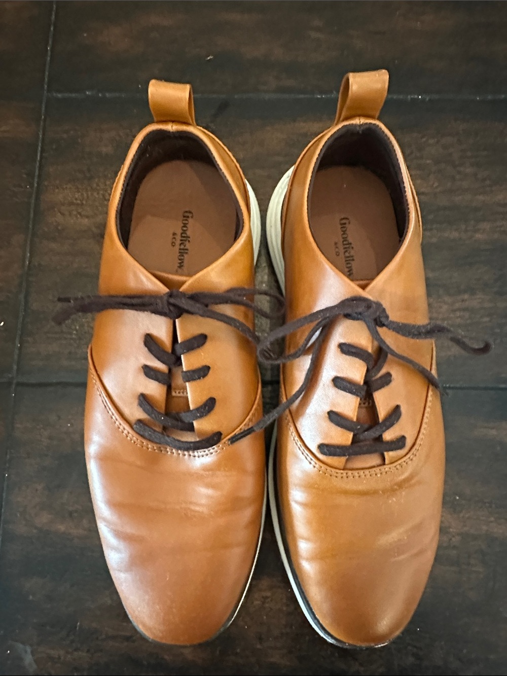Goodfellow & Co Tan Leather Derby Shoes with Black Laces